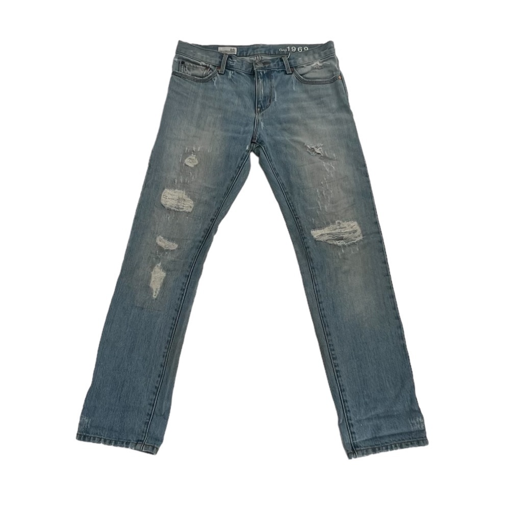 GAP 1969 Sexy Boyfriend Straight Leg Distressed Jeans Size 24 Women’s